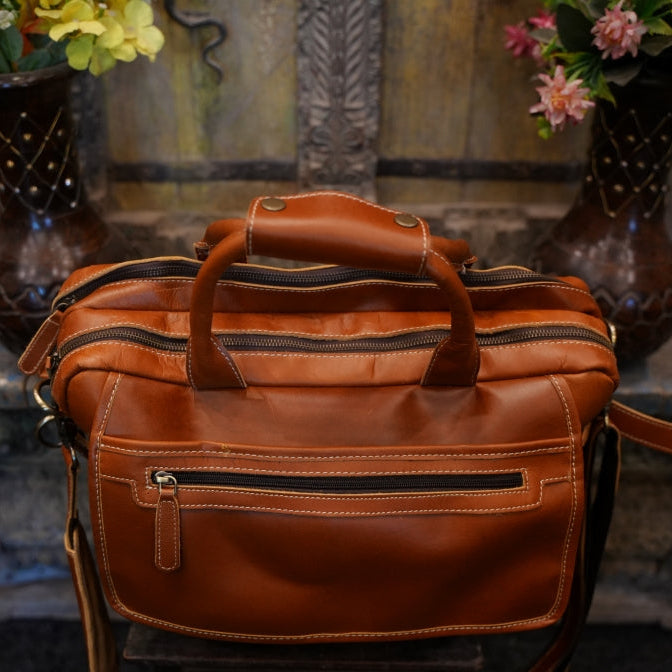 Tan Flap Briefcase